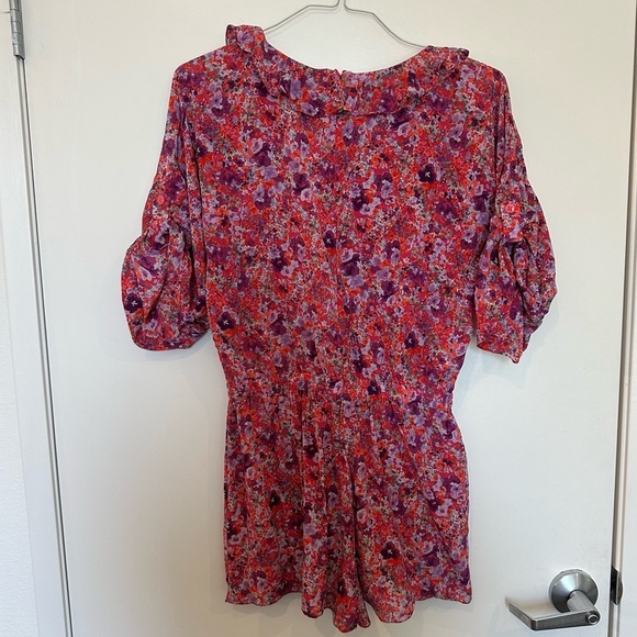 Rebecca Taylor 100% silk Spring Blossom Romper size 4 flower summer womens - Picture 3 of 12